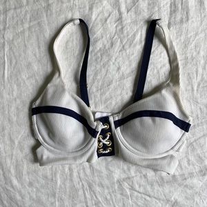 Beach Bunny white sailor bikini top